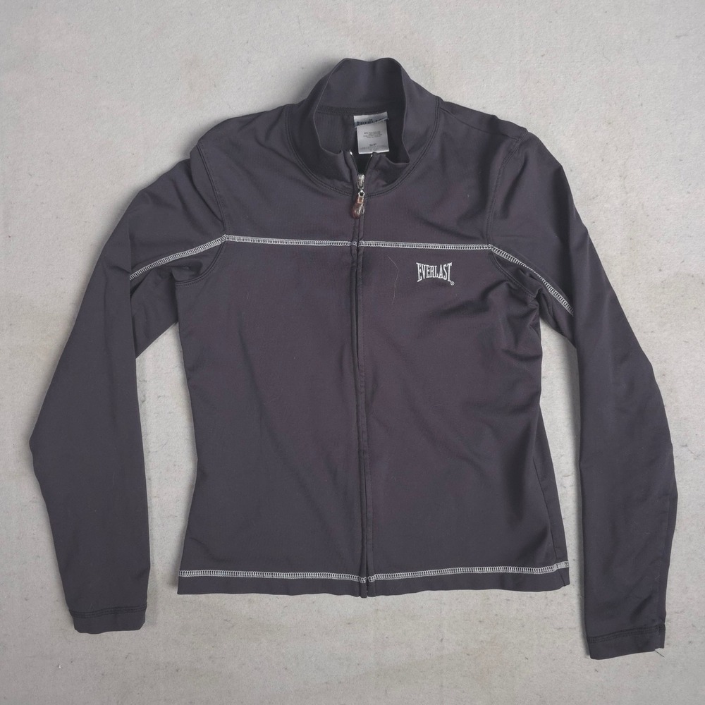 Everlast Womens Athletic Track Jacket Full Zip Black S Polyester‎ Lycra Sport